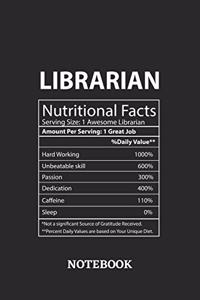 Nutritional Facts Librarian Awesome Notebook