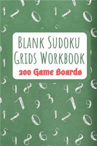 Blank Sudoku Grids Workbook 200 Game Boards