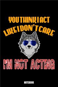 You Think I Act Like I Don'T Care I'M Not Acting Notebook