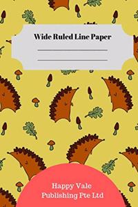 Cute Hedgehog Theme Wide Ruled Line Paper