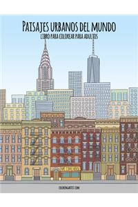Paisajes urbanos del mundo libro para colorear para adultos