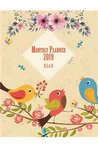 Monthly Planner 2019 8.5 x 11