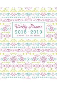 Weekly Planner 2018 - 2019, 16 Month Sept 2018 - Dec 2019