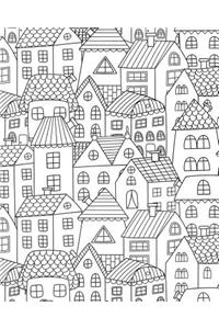 Bullet Journal Notebook Cute Houses Pattern 2