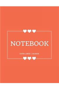 Notebook Extra Large: Salmon: Notebook 8.5 X 11: Notebook 400 Pages
