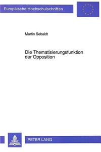 Die Thematisierungsfunktion Der Opposition