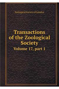 Transactions of the Zoological Society Volume 17, Part 1