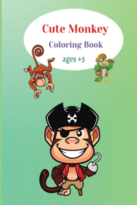 Cute Monkey Coloring Book
