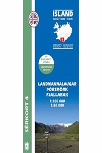 Island Serkort 04 Landmannalaugar - Porsmork 1 : 100 000