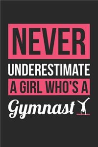 Never Underestimate A Girl Who's A Gymnast - Gymnastics Training Journal - Gymnastics Notebook - Gift for Gymnast