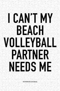 I Can't My Beach Volleyball Partner Needs Me