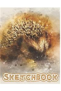 Sketchbook: Cute Hedgehog Sketchbook for Kids Animal Lovers to Sketching, Whiting, Drawing, Journaling and Doodling (8.5x11) 120 Blank Pages for Children (Brown