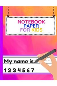 Notebook Paper For Kids