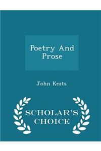 Poetry and Prose - Scholar's Choice Edition
