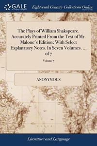 THE PLAYS OF WILLIAM SHAKSPEARE. ACCURAT