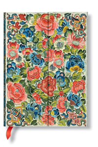 Paperblanks Pear Garden Peking Opera Embroidery Hardcover Mini Lined Wrap Closure 176 Pg 85 GSM