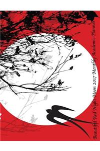 Beautiful Red Night Moon 2017 Monthly Academic Planner