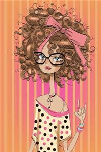 Retro Girl Paris Curls Any Day Planner Notebook