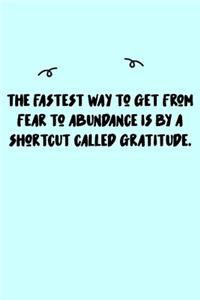 The fastest way to get from fear to abundance is by a shortcut called gratitude. Journal
