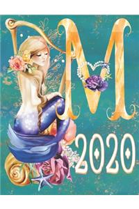 2020 Weekly Planner - Monogram Mermaid Initial 