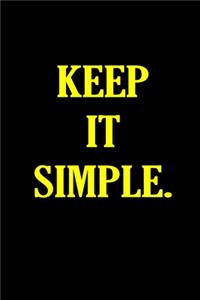 KEEP IT SIMPLE - Blank Lined Writing Journal - Notebook To Write In - BLACK/YELLOW - 120 pages.