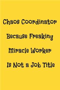 Chaos Coordinator Because Freaking Miracle Worker Is Not a Job Title