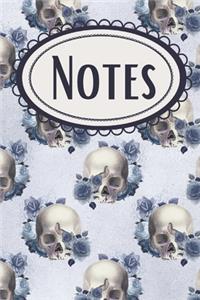 Gothic Navy Skulls Notebook