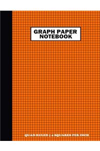 Graph Paper Notebook. Quad Ruled-4 Squares Per Inch