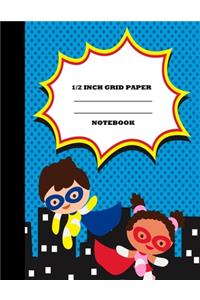1/2 Inch Grid Paper Notebook