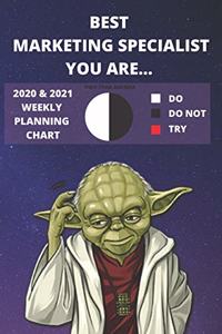 2020 & 2021 Two-Year Weekly Planner For Marketing Specialist Job - Funny Yoda Quote Appointment Book Gift - Two Year Agenda Notebook