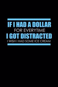 If I had a dollar for everytime I got distracted I wish I had some ice cream: 110 Game Sheets - 660 Tic-Tac-Toe Blank Games - Soft Cover Book for Kids for Traveling & Summer Vacations - Mini Game - Clever Kids - 110 Lined page