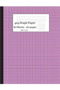 Big Graph Paper Composition Notebook: Graph Paper Composition Notebook, Grid Book, Quad Ruled 4x4 Graph Paper, Big Graph Paper-8.5? X 11?, 80 Sheets (Cute Graph Paper Notebook)