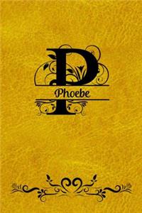 Split Letter Personalized Journal - Phoebe
