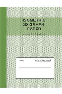 Isometric 3D Graph Paper Notebook 100-Sheets