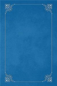 Cobalt Blue 101 - Blank Notebook with Fleur de Lis Corners