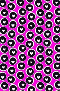 Journal Notebook Hearts in Circles Pattern 5