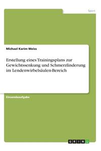 Erstellung eines Trainingsplans zur Gewichtssenkung und Schmerzlinderung im Lendenwirbelsäulen-Bereich