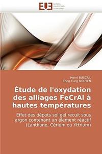 Étude de l''oxydation des alliages fecral à hautes températures