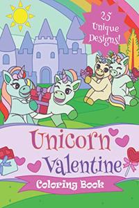 Unicorn Valentine Coloring Book