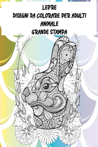 Disegni da colorare per adulti - Grande stampa - Animale - Lepre