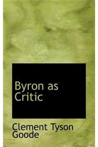 Byron as Critic