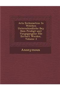 ACTA Ecclesiastica