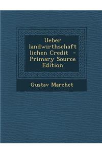 Ueber Landwirthschaftlichen Credit