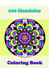 100 mandalas coloring book, awesome floral mandalas, coloring for stress relief is great