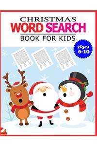 Christmas Word Search Book for Kids Ages 6-10
