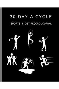 30-day A Cycle, Sports & Diet Record Journal