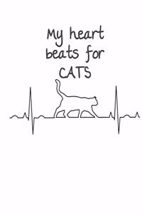 My heart beats for cats - black cat notebook