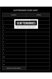 BG Publishing Scattergories Score Sheet