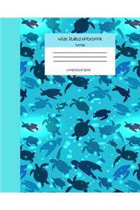 Wide Ruled Turtle Notebook Composition Book