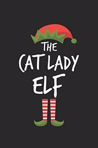 Funny Cat Lady Elf Christmas Notebook Gift